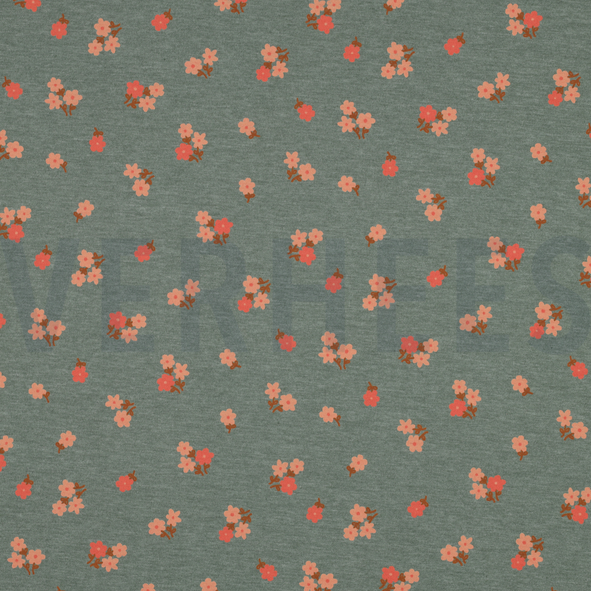 JERSEY MELANGE FLOWERS DARK MINT (high resolution)