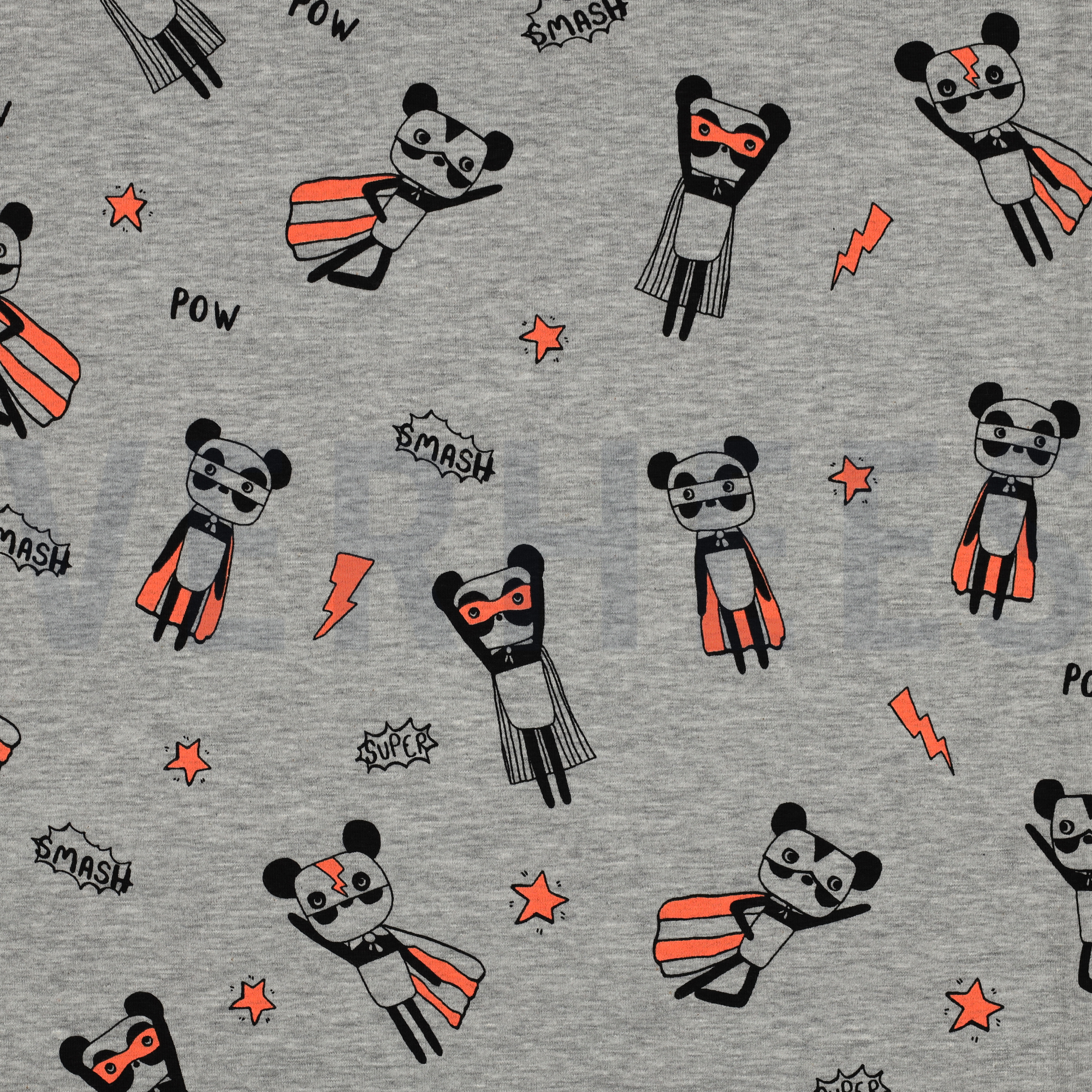 JERSEY MELANGE NEON SUPER HEROES LIGHT GREY (high resolution)