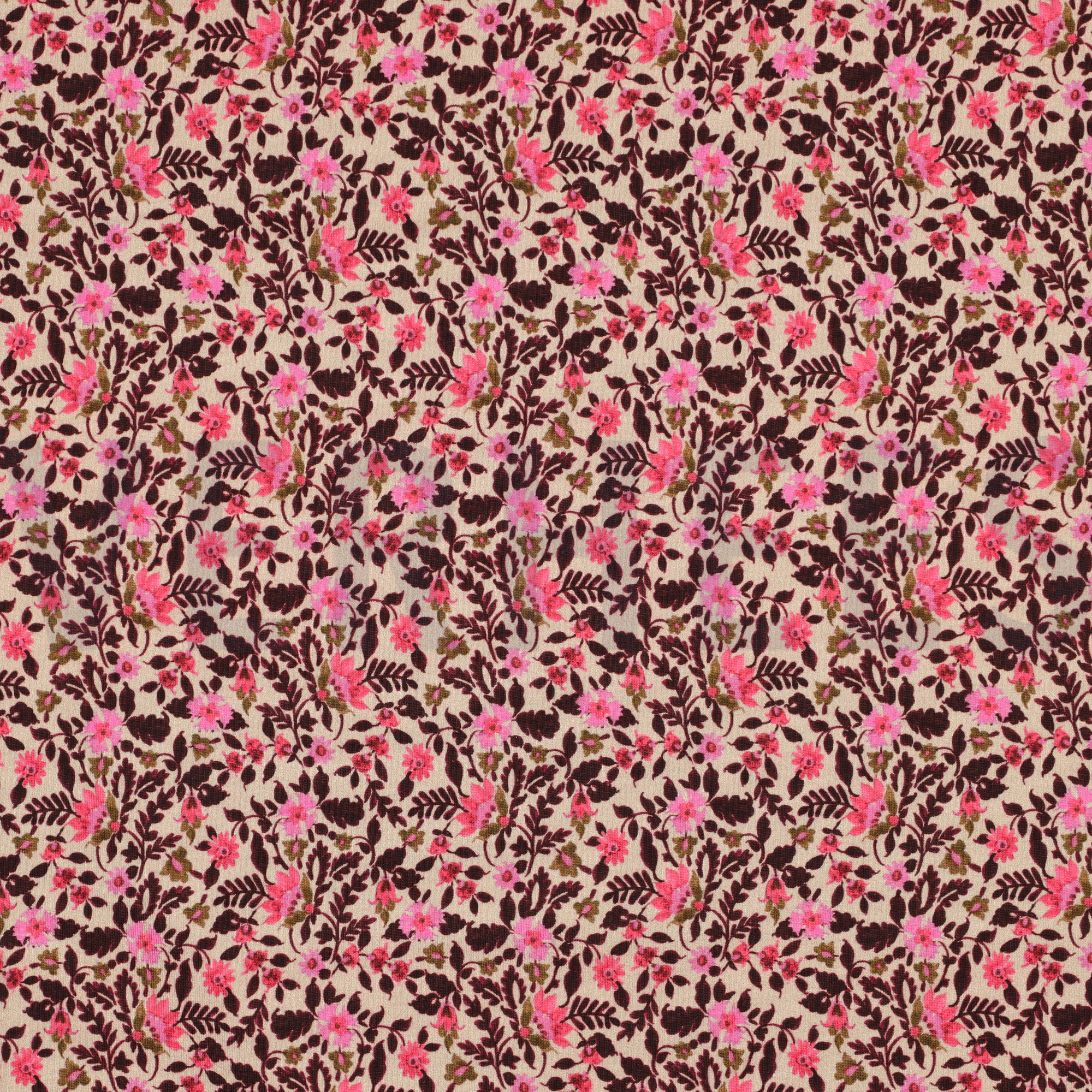 FRENCH TERRY DIGITAL FLOWERS BEIGE (high resolution)