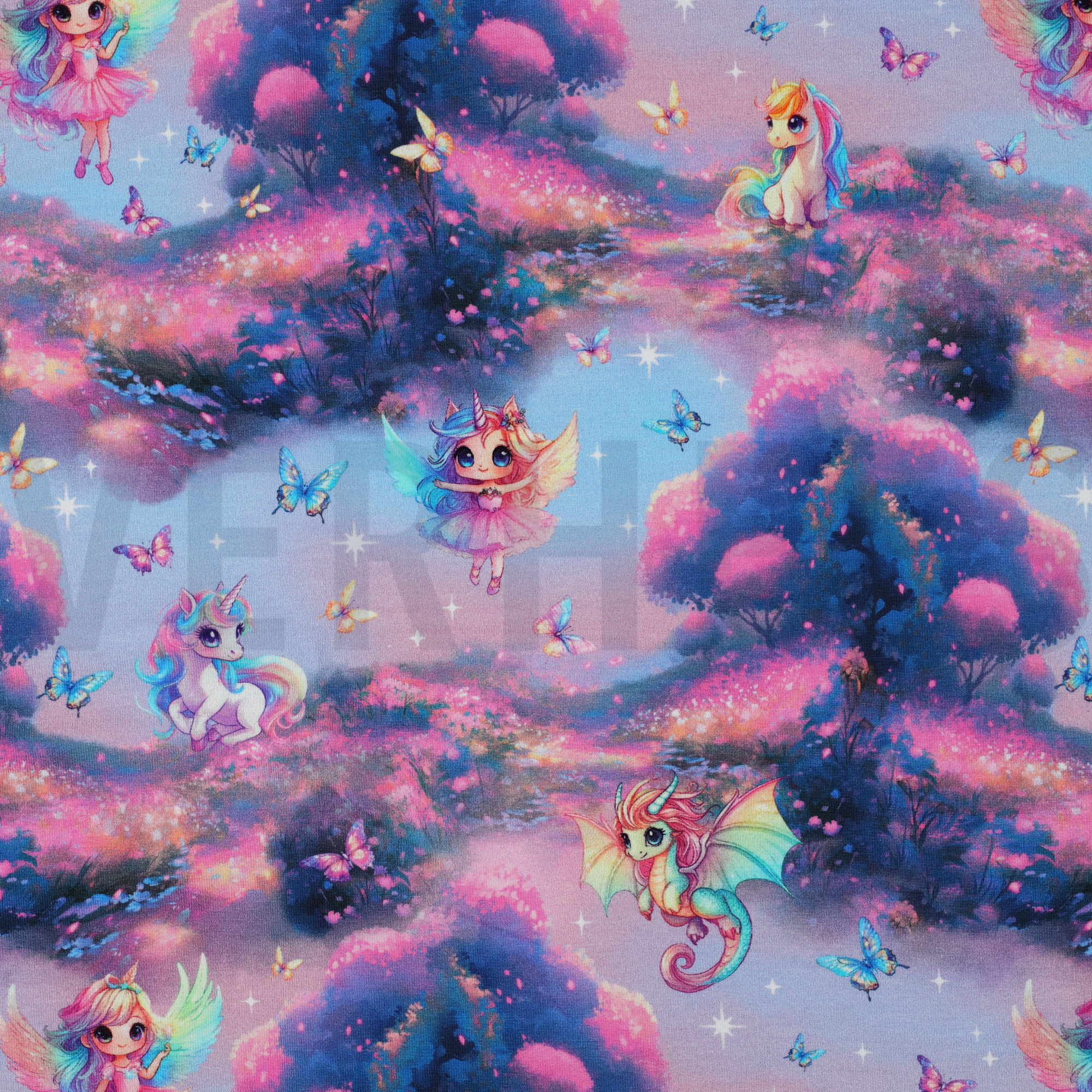 FRENCH TERRY DIGITAL FAIRIES PINK (high resolution)