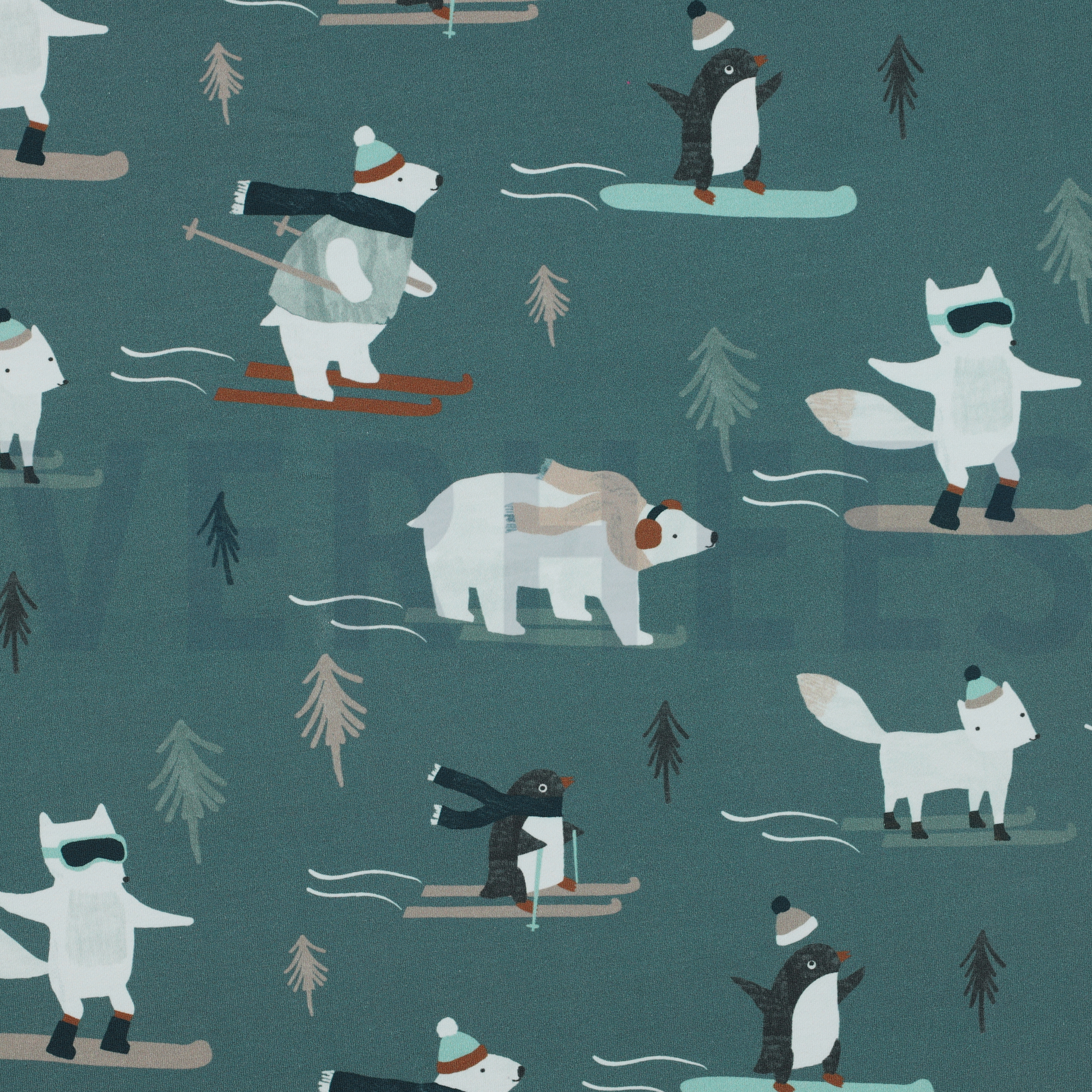 FRENCH TERRY DIGITAL WINTER ANIMALS SAGE (high resolution)