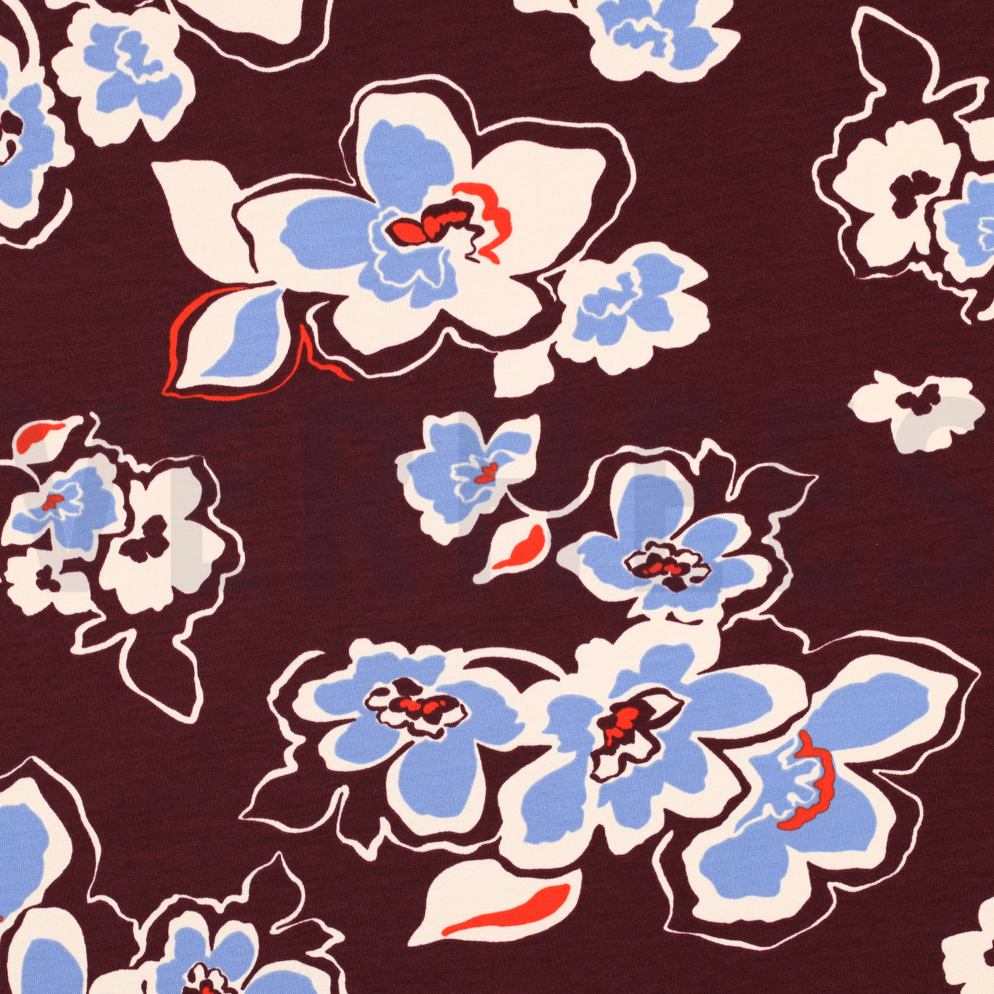 FRENCH TERRY FLOWERS BORDEAUX (high resolution)