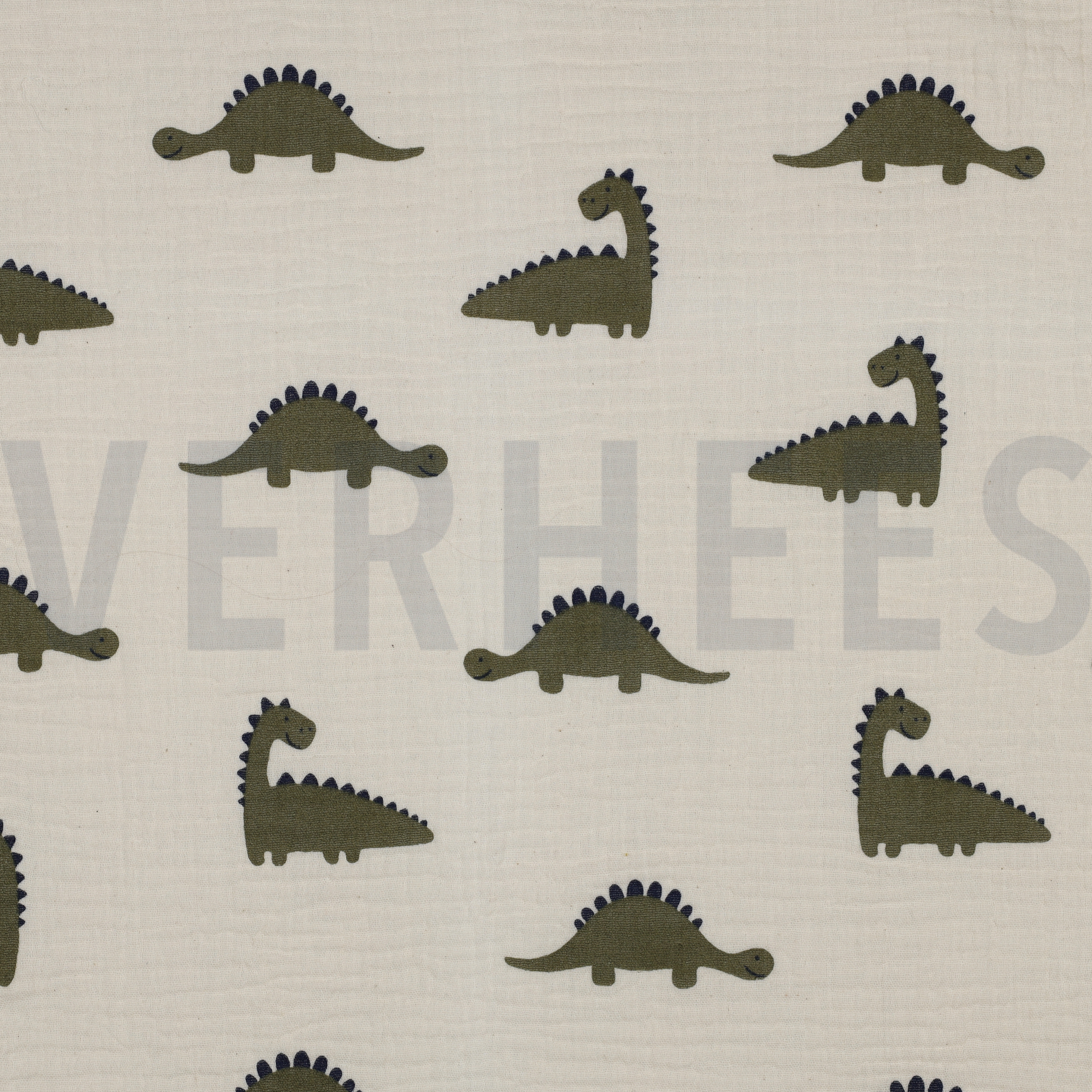 DOUBLE GAUZE GOTS NATURAL DINOSAURS NATURAL (high resolution)