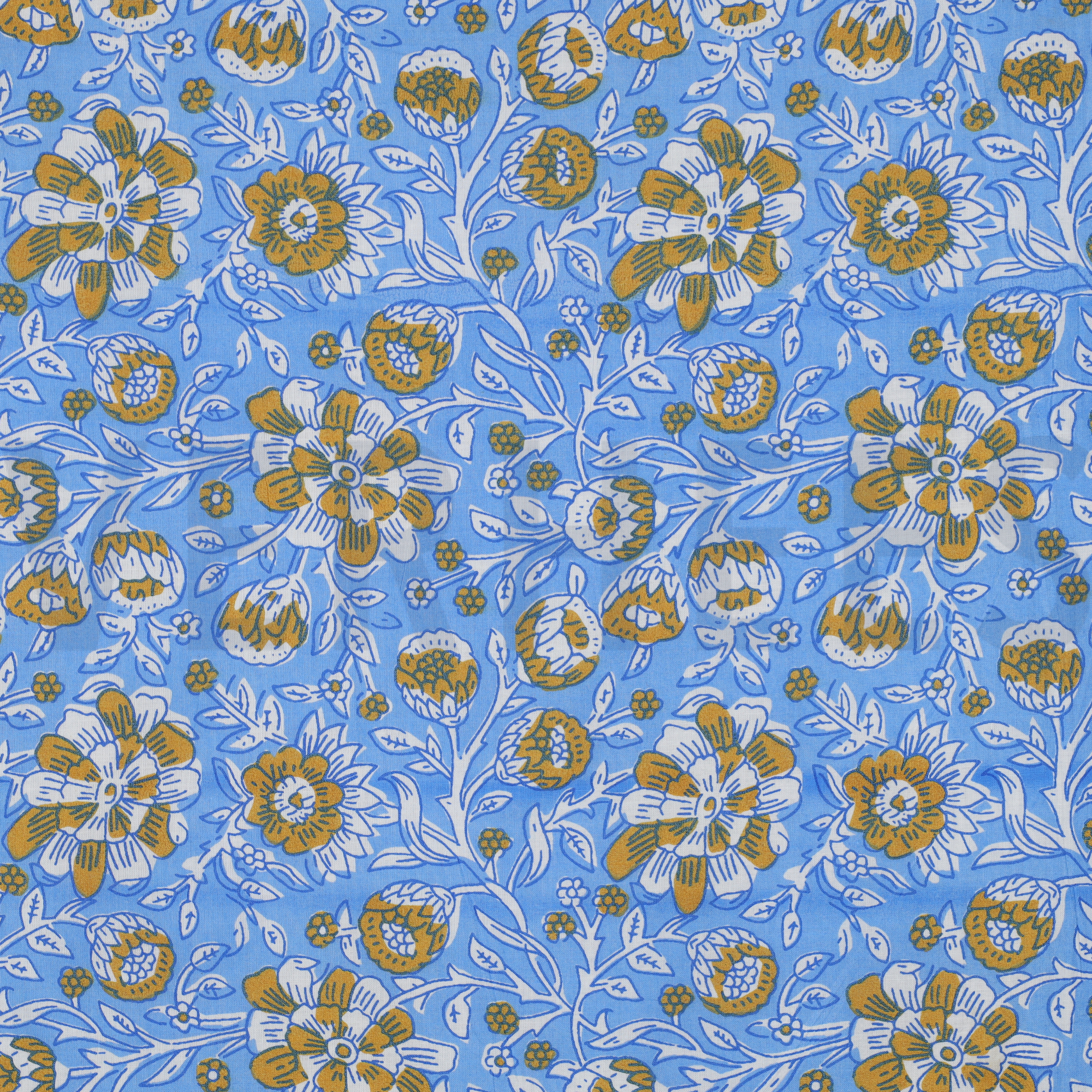 HANDCRAFTED BLOCK-PRINTED COTTON FLOWERS BLUE (high resolution)