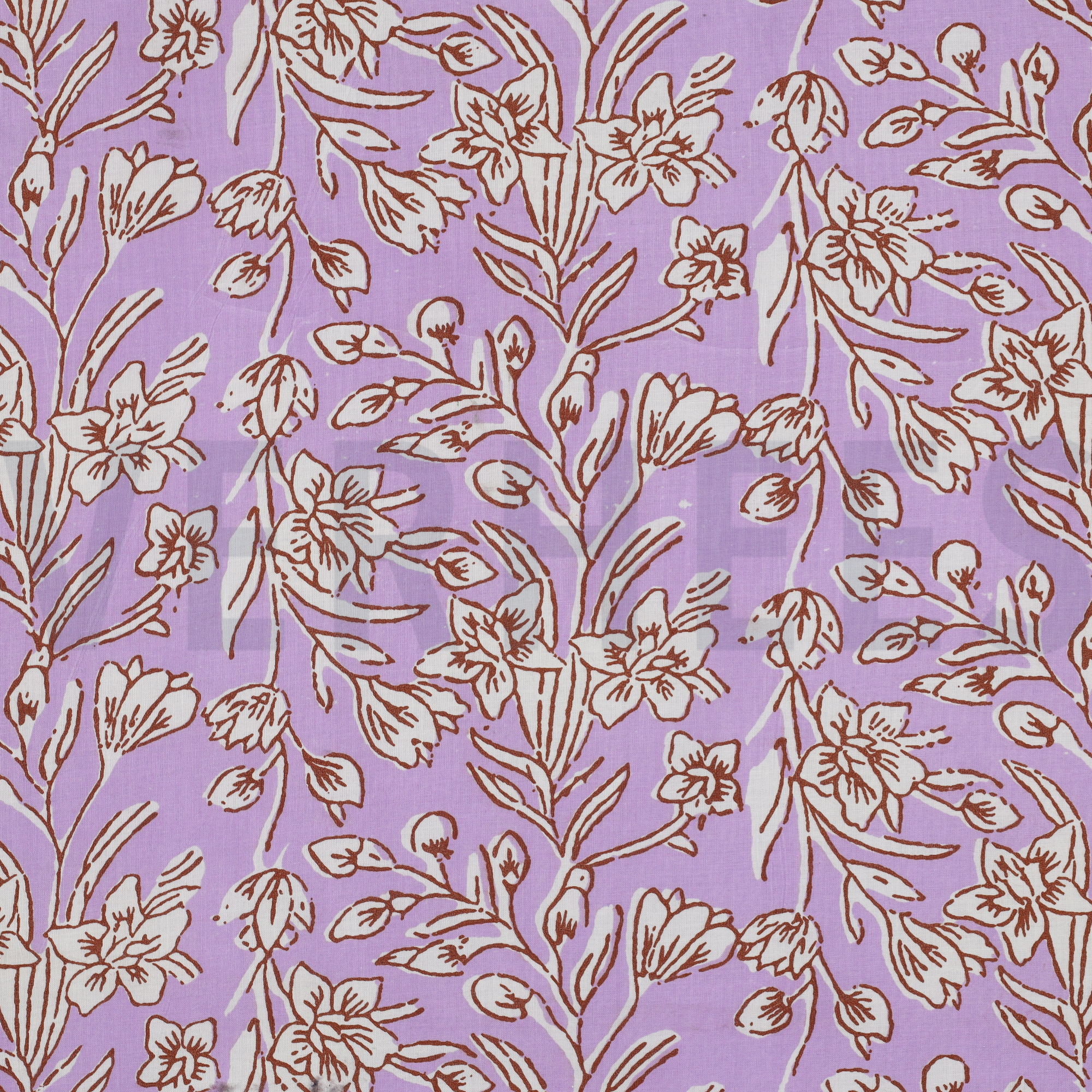 HANDCRAFTED BLOCK-PRINTED COTTON FLOWERS LILAC (high resolution)