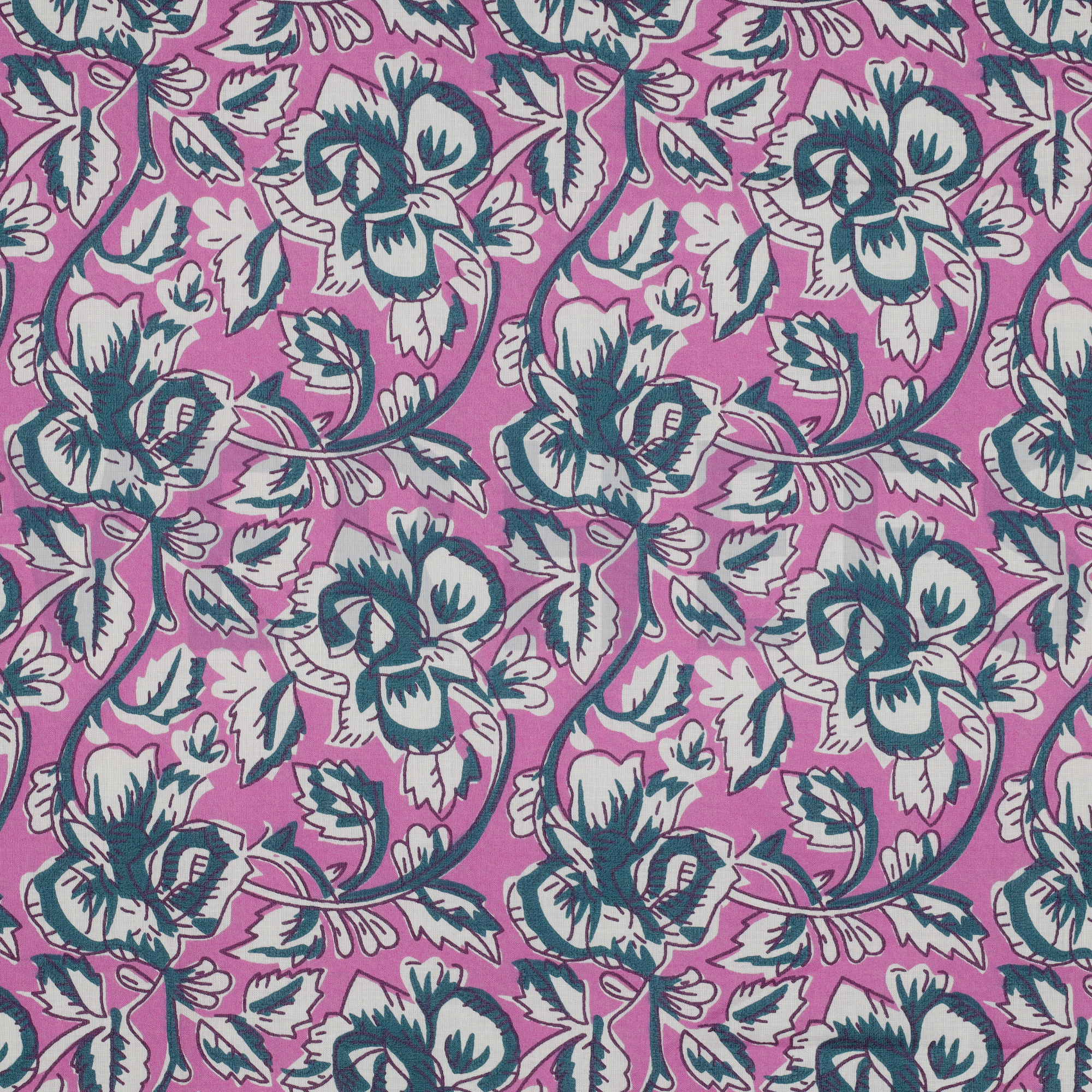 HANDCRAFTED BLOCK-PRINTED COTTON FLOWERS VIOLET (high resolution)