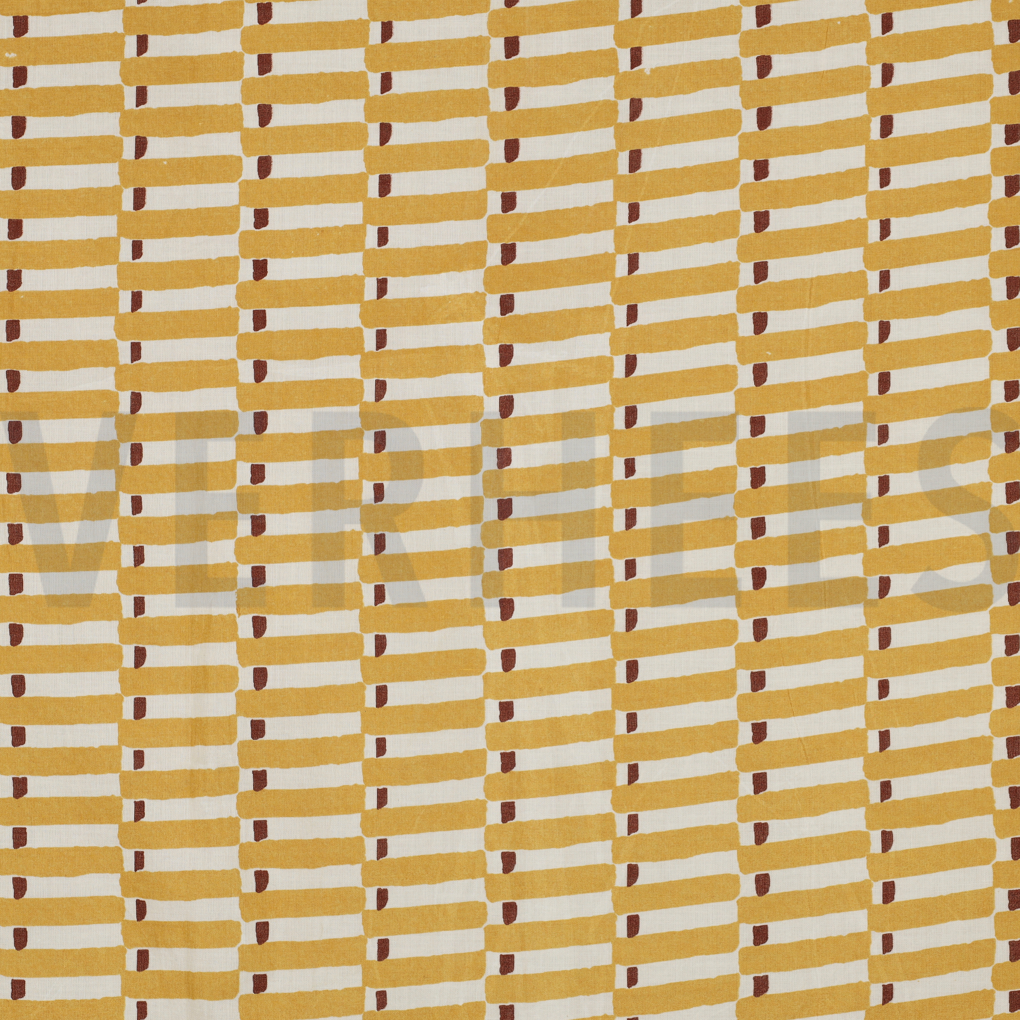 HANDCRAFTED BLOCK-PRINTED COTTON GEOMETRIC OCHRE (high resolution)