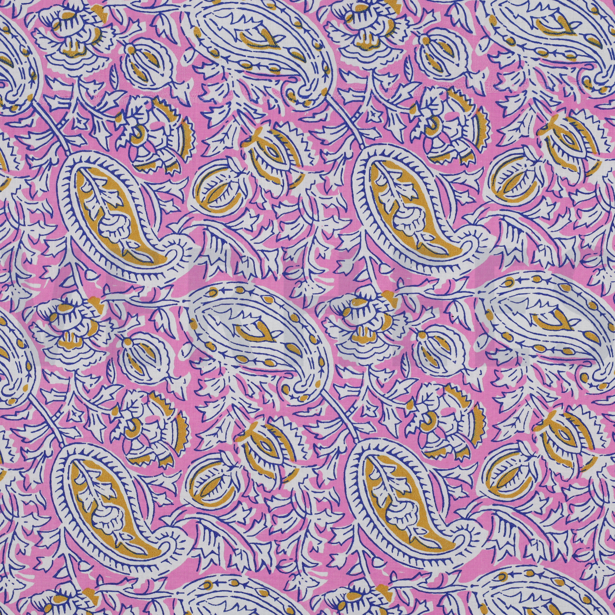 HANDCRAFTED BLOCK-PRINTED COTTON PAISLEY PINK (high resolution)