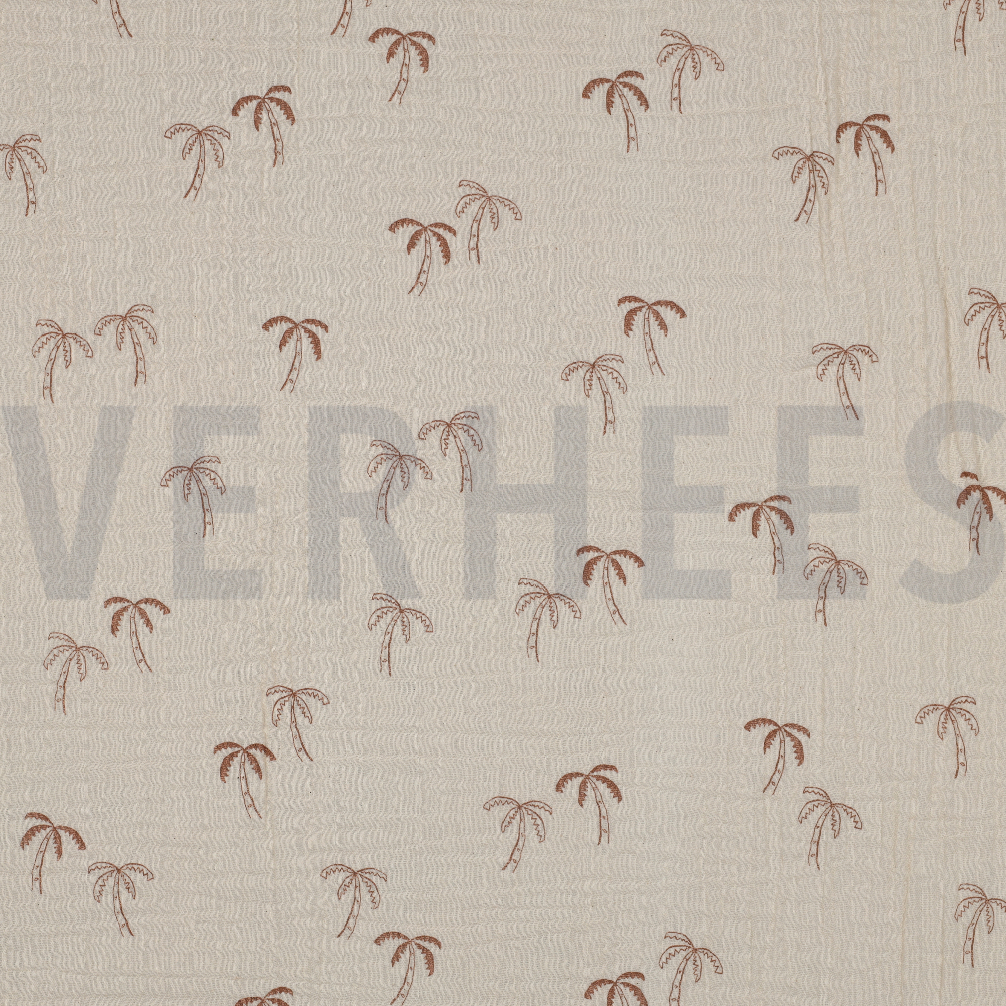 DOUBLE GAUZE GOTS NATURAL PALMTREES NATURAL (high resolution)
