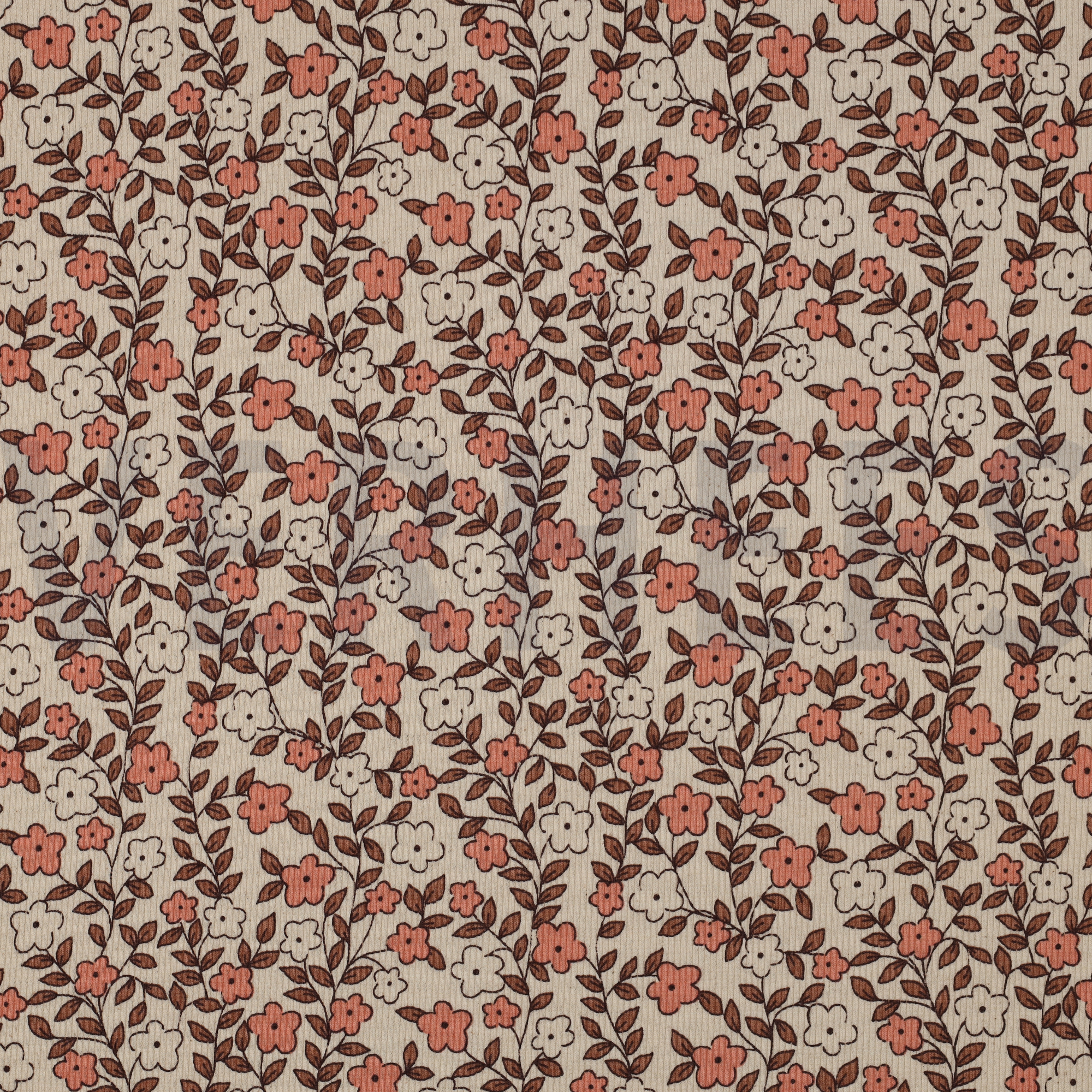 RIB JERSEY GOTS NATURAL FLOWERS NATURAL (high resolution)