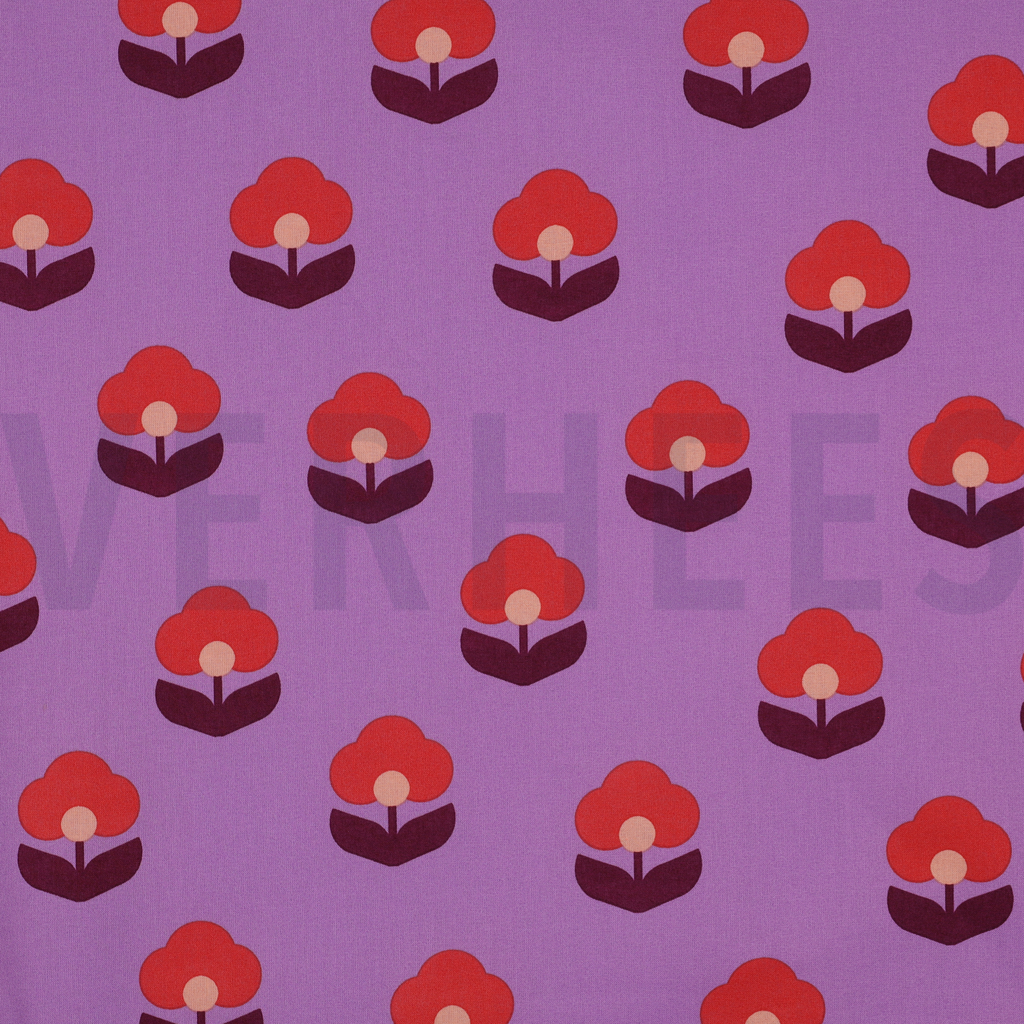 COATED COTTON RETRO FLOWERS LAVENDER (high resolution)