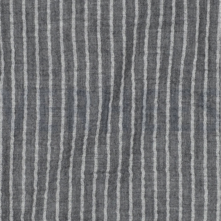 DOUBLE GAZE DE COTON RAYURES TEINT FIL GRIS (hover)
