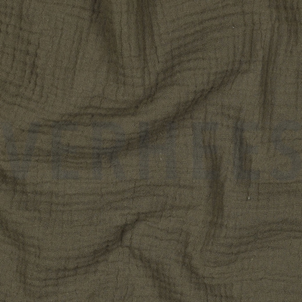 DOUBLE GAUZE GOTS DARK MOSS GREEN (hover)