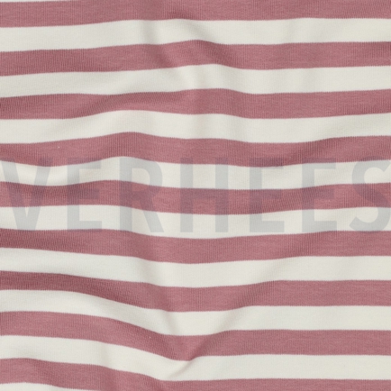 FRENCH TERRY GARNGEFÄRBT STREIFEN DUNKELROSA (hover)