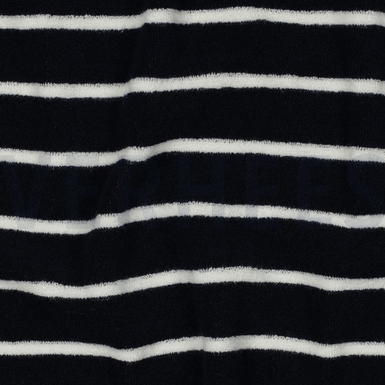 COTTON TOWELLING YARN DYED STRIPES DARK BLUE (hover)