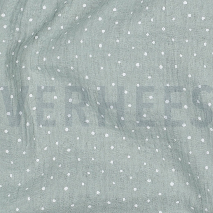 DOUBLE GAZE DE COTON PETITS POINTS MENTHE (hover)
