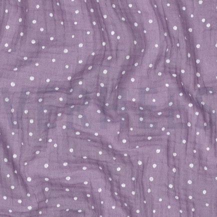 DOUBLE GAZE DE COTON PETITS POINTS VIEUX MAUVE (hover)