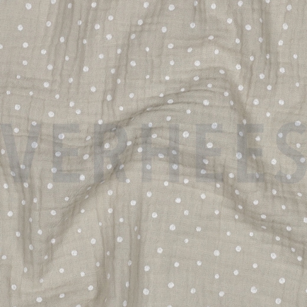 DOUBLE GAZE DE COTON PETITS POINTS SABLE CLAIR (hover)