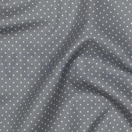 KATOENEN POPLIN KLEINE STIPPEN GRIJS (hover)