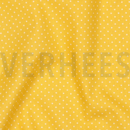 KATOENEN POPLIN KLEINE STIPPEN GEEL (hover)