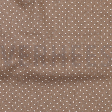 KATOENEN POPLIN KLEINE STIPPEN TAUPE (hover)