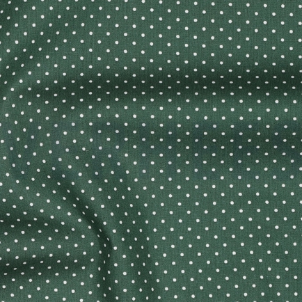 KATOENEN POPLIN KLEINE STIPPEN DONKERGROEN (hover)