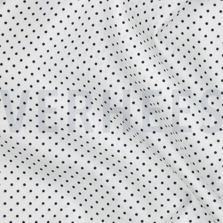 KATOENEN POPLIN KLEINE STIPPEN WIT / DONKERBLAUW (hover)