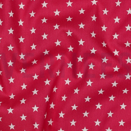 POPELINE DE COTON PETITES ÉTOILES ROSE (hover)
