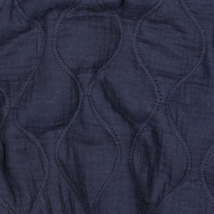 DOUBLE GAZE DE COTON QUILT BLEU MARINE (hover)