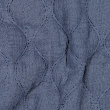 DOUBLE GAZE DE COTON QUILT JEAN BLEU (hover)