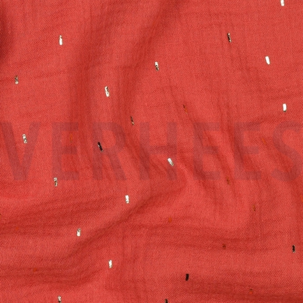 DOUBLE GAZE DE COTON FOIL RAYURES RUST (hover)