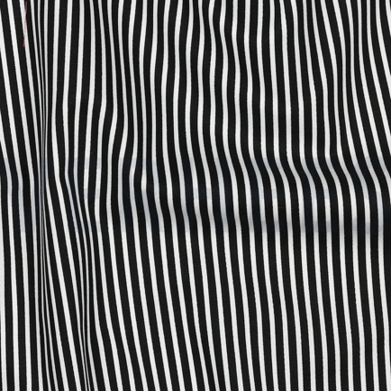 POPELINE DE COTON RAYURE NOIR (hover)