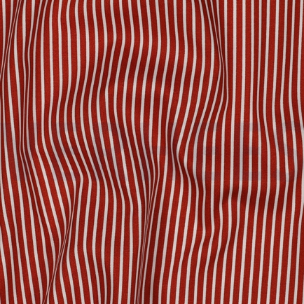 POPELINE DE COTON RAYURE TERRACOTTA (hover)