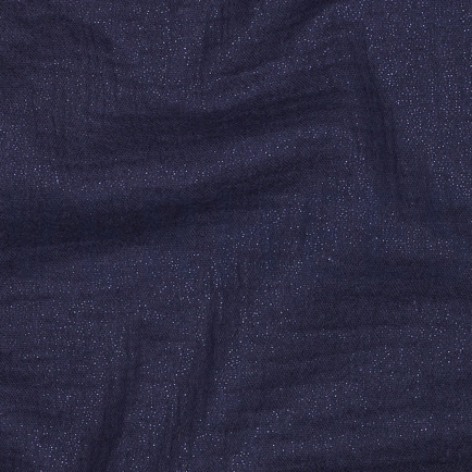 DOUBLE GAZE DE COTON FOIL BLEU MARINE (hover)