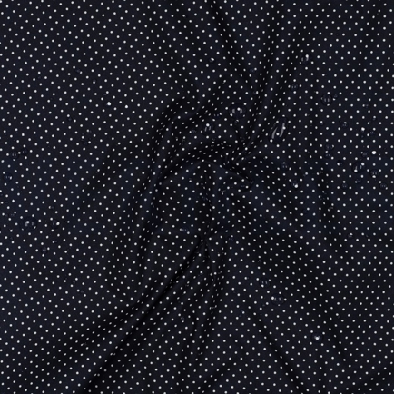 COTON ENDUIT PETITS POIS BLEU MARINE (hover)