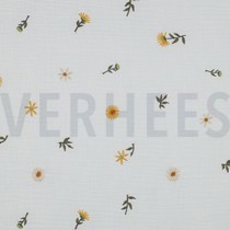 DOUBLE GAUZE EMBROIDERY SUNFLOWERS OFF-WHITE (thumbnail)