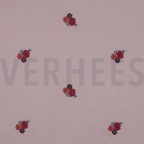 DOUBLE GAUZE EMBROIDERY FLOWERS SOFT ROSE (thumbnail)