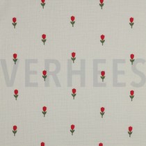 DOUBLE GAUZE EMBROIDERY FLOWERS NATUREL (thumbnail)