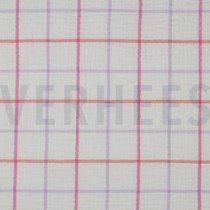 DOUBLE GAUZE YARN DYED CHECKS LAVENDER (thumbnail)