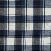 COTTON YARN DYED BRUSHED CHECKS NAVY (thumbnail)