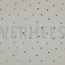 LINEN VISCOSE FOIL HEARTS ECRU (thumbnail)