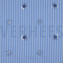 COTTON STRIPES SEQUINS FLOWERS BLUE (thumbnail)