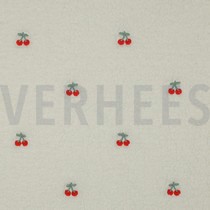TEDDY EMBROIDERY CHERRIES ECRU (thumbnail)