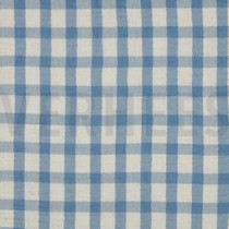 DOUBLE GAUZE LINEN YARN DYED CHECKS LIGHT BLUE / NATURAL (thumbnail)
