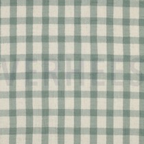 DOUBLE GAUZE LINEN YARN DYED CHECKS SAGE / NATURAL (thumbnail)