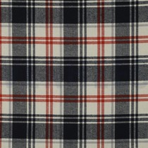 COTTON YARN DYED BRUSHED CHECKS NAVY / BRIQUE (thumbnail)