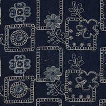DENIM EMBROIDERY FLOWERS SEQUINS DARK BLUE (thumbnail)