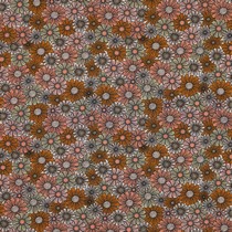 FINE POPLIN FLOWERS SALMON (thumbnail)
