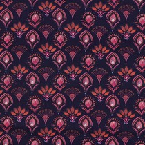 FINE POPLIN DIGITAL FLOWERS NAVY (thumbnail)