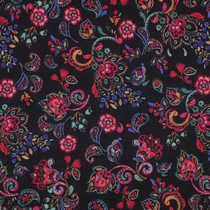 COTTON VOILE DIGITAL FLOWERS BLACK (thumbnail)